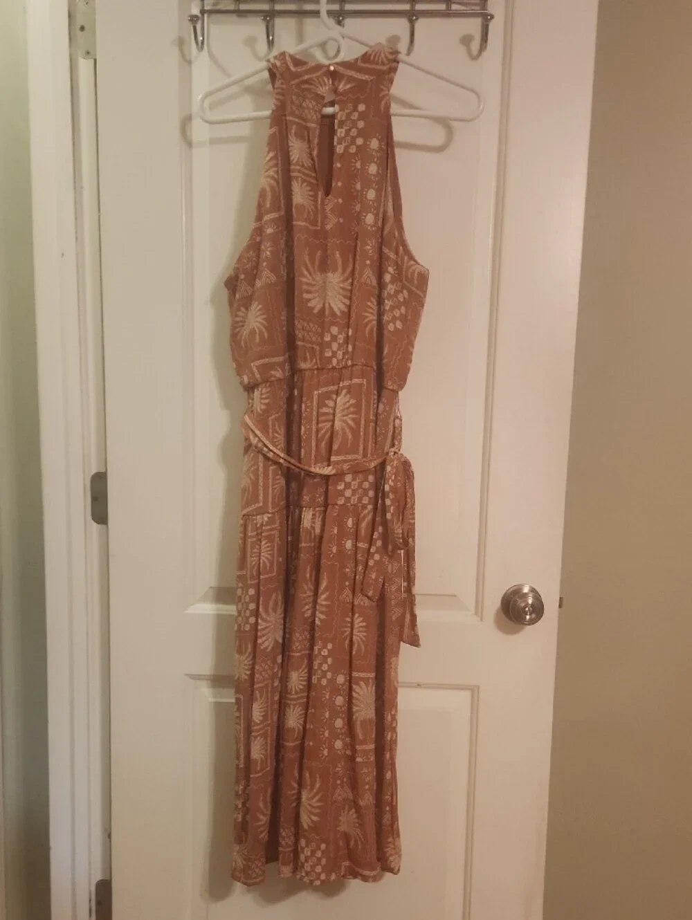 Luxology Rust and Cream Printed Maxi Dress